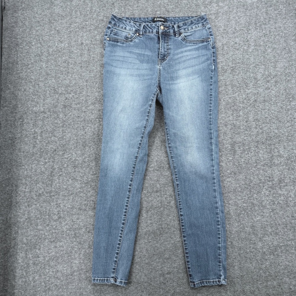 d.jeans Womens Mid Rise Skinny Jeans Medium Wash Blue Size 8 Stretch Crop